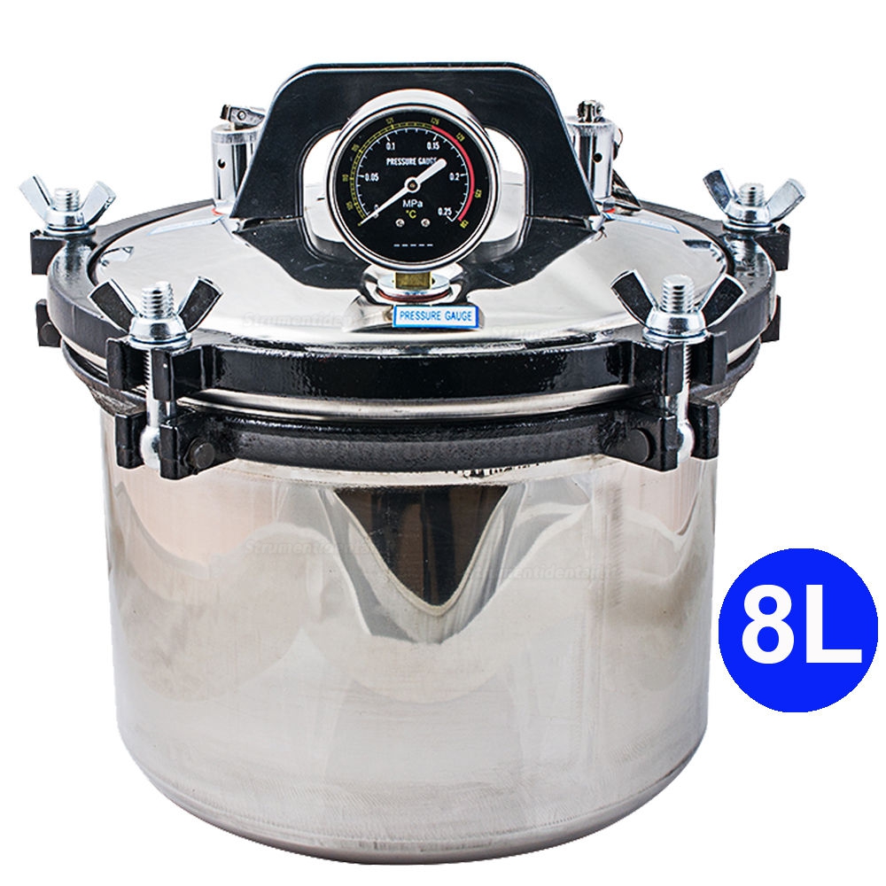 Autoclave sterilizzazione portatile 8L 1KW per Odontoiatri e Dentisti 