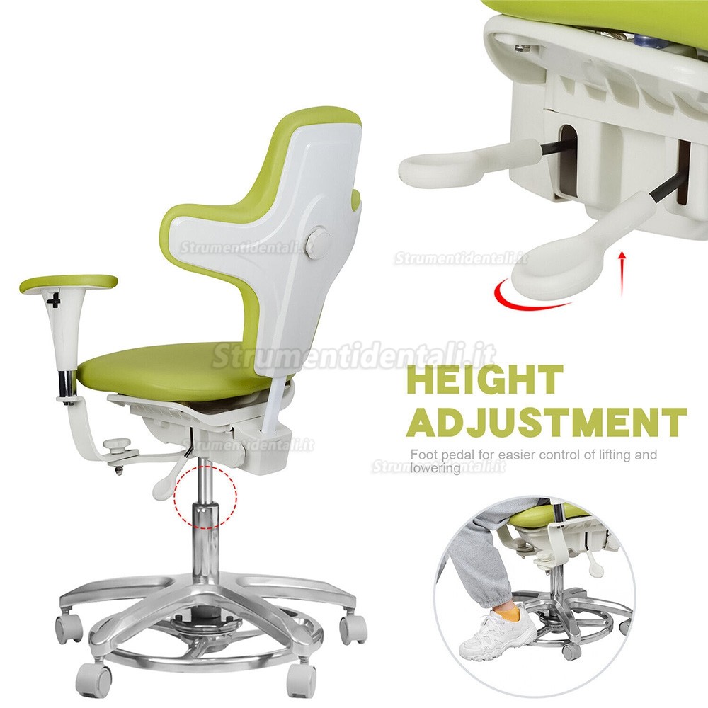 QIYUAN QY-MDS-E3 Sgabello operatore per microscopio dentale, sedia ergonomico per dentista QIYUAN QY-MDS-E3 Sgabello operatore per microscopio dentale, sedia ergonomico per dentista