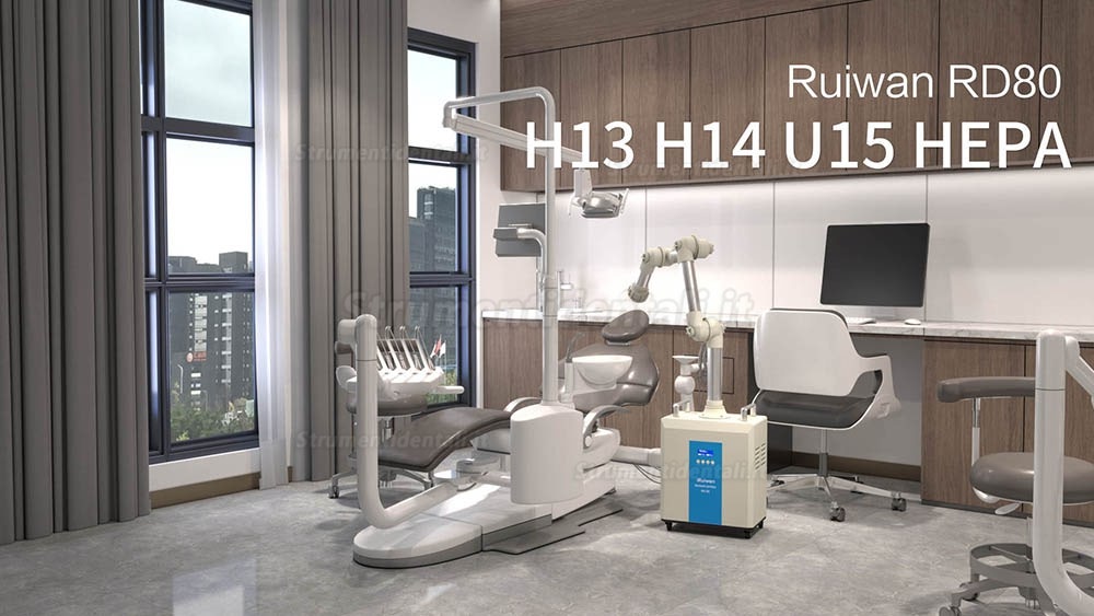 RUIWAN 220W RD80 aspiratore aerosol dentista 4 filters layer+ 2 UV lamps + plasma RUIWAN 220W RD80 aspiratore aerosol dentista 4 filters layer+ 2 UV lamps + plasma