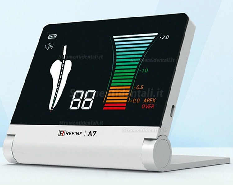 Refin A7 Rilevatore apicale dentale pieghevole con schermo LCD da 5,1" e interfaccia di tipo C 2 in 1