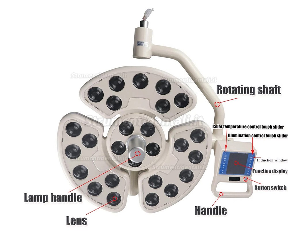 Lampada riunito LED odontoiatrico Saab KY-P138 con braccio per poltrona odontoiatrica Lampada riunito LED odontoiatrico Saab KY-P138 con braccio per poltrona odontoiatrica