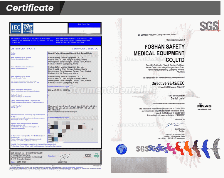 Safety® M1 Poltrona odontoiatrica elettrica integrata economica / Unità di trattamento odontoiatrico (Stile Continental)