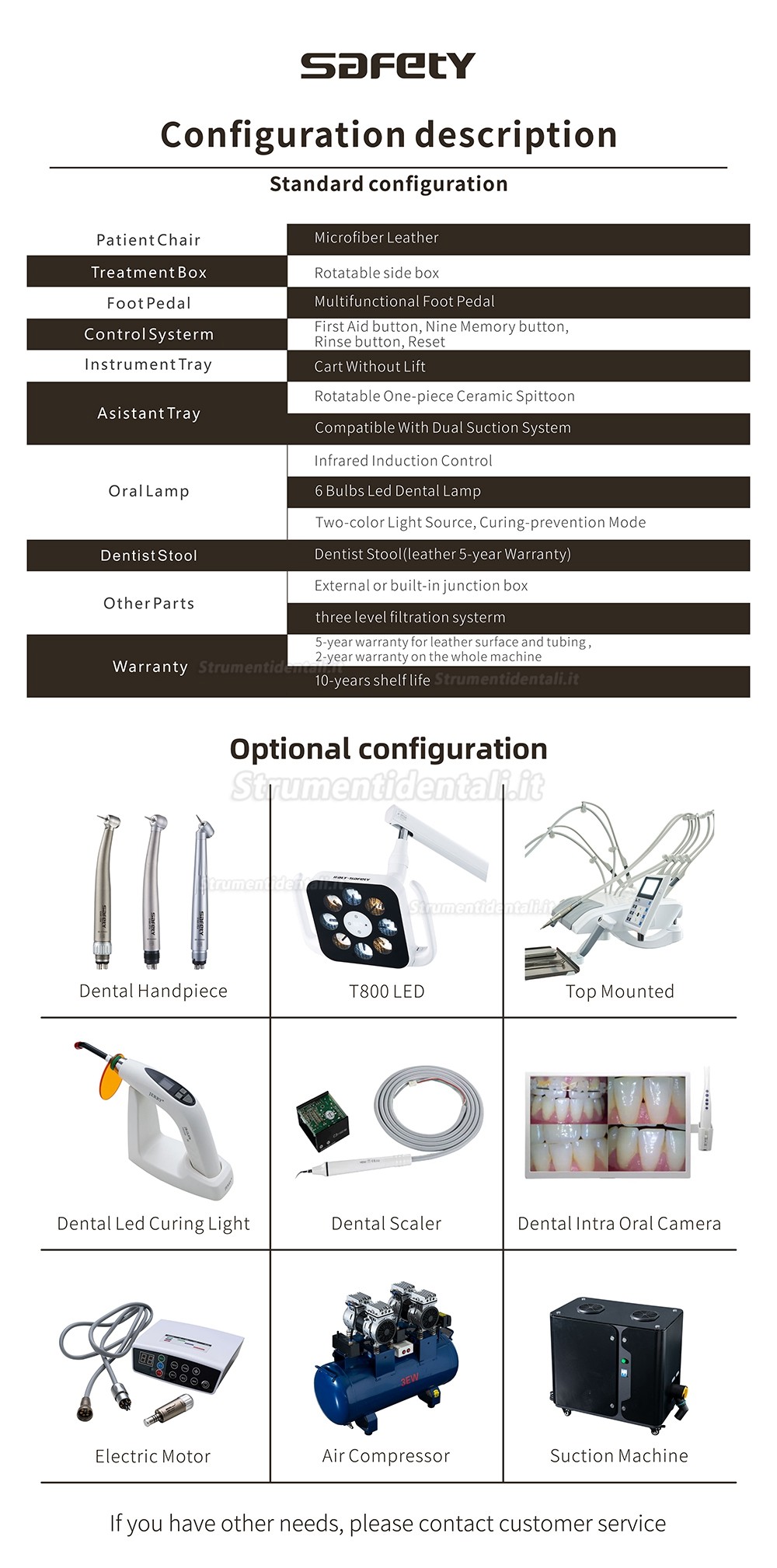 Safety® M1++ Poltrona chirurgica per impianti dentali / Riuniti odontoiatrici completa