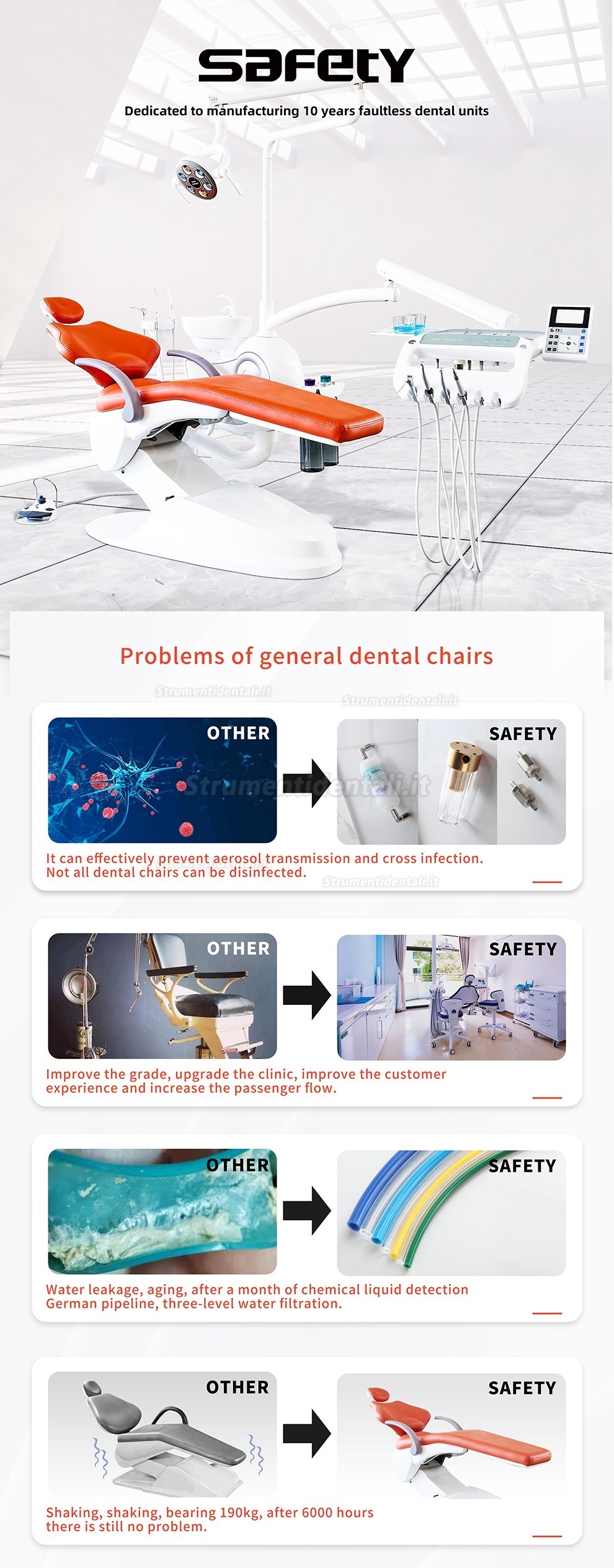 Poltrona dentista di lusso / Riuniti odontoiatrici Safety® M2