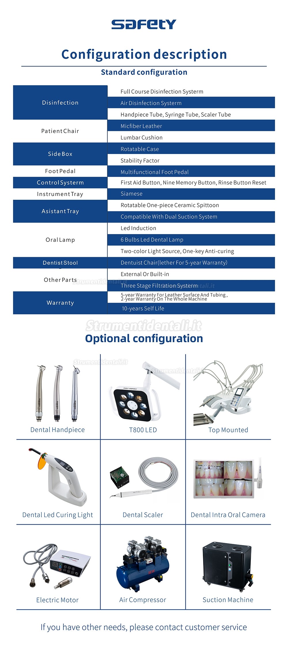 SAFETY® M2+ Riuniti odontoiatrici per mancini con funzione di disinfezione dell'aria