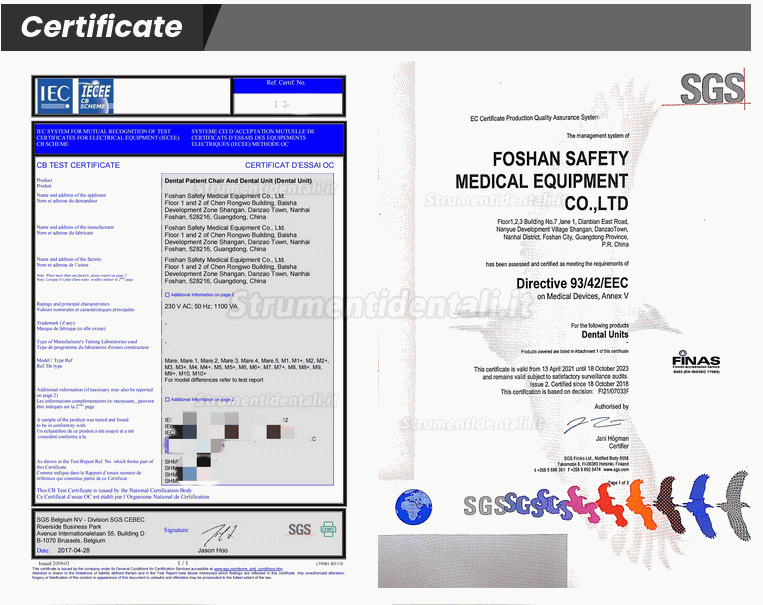 Safety® ME01 Poltrona odontoiatrica semplice ed economica completa (stile international)