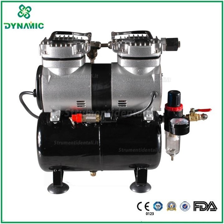 Dynamic TC196 Compressore portatile senza olio silenziato odontoiatrico 250W(1/3HP) 3.5L