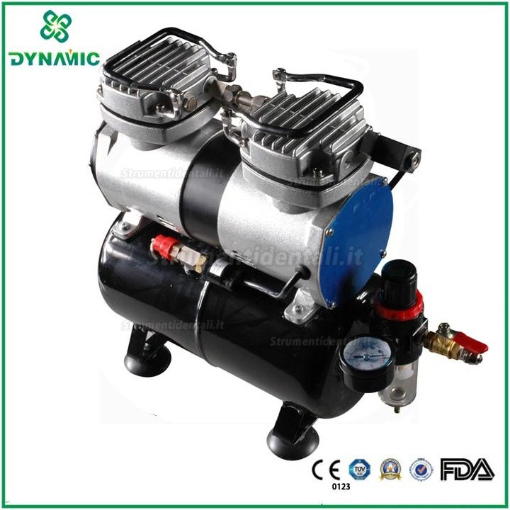 Dynamic TC196 Compressore portatile senza olio silenziato odontoiatrico 250W(1/3HP) 3.5L