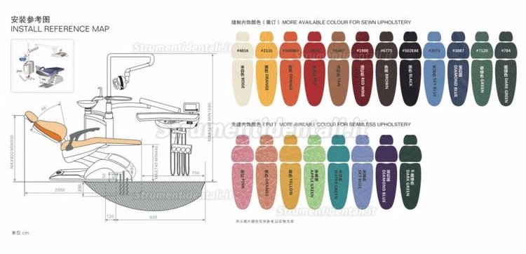 Tuojian TJ2688 B2 Poltrona dentistica unità di trattamento dentale integrale