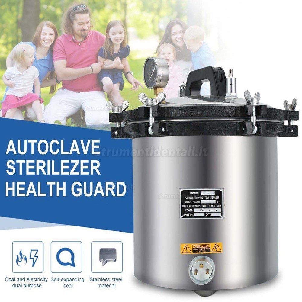 18L Sterilizzatore a Vapore in Autoclave Da per Impianti Dentali Medici 18L Sterilizzatore a Vapore in Autoclave Da per Impianti Dentali Medici