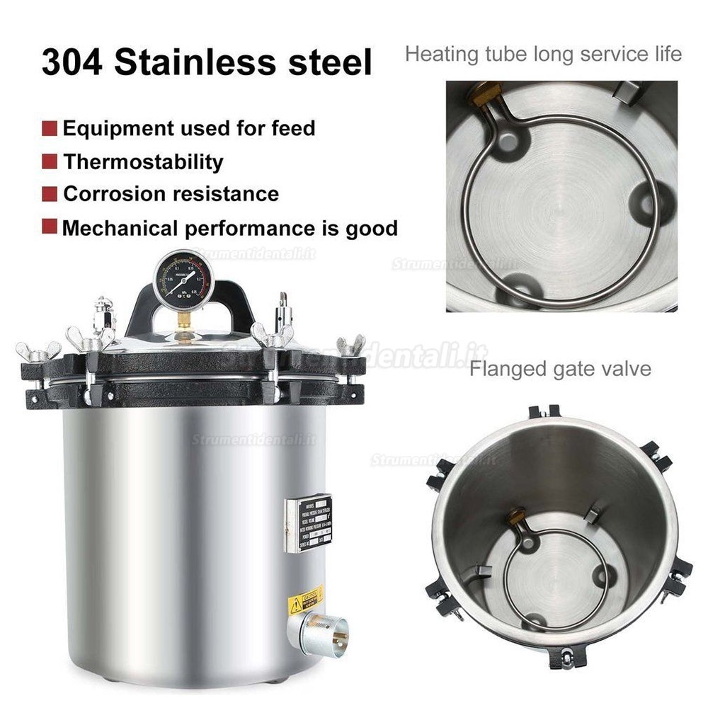 18L Sterilizzatore a Vapore in Autoclave Da per Impianti Dentali Medici 18L Sterilizzatore a Vapore in Autoclave Da per Impianti Dentali Medici