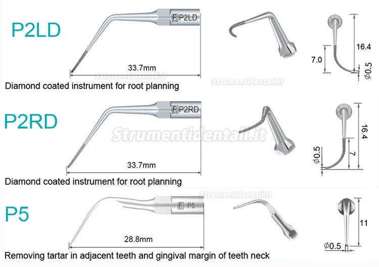 5Pz Refine® Inserti Piezo Per Parodontologia P2L P2R P2LD P2RD P5 P6 P7 P8 P10 P11 P12 P14L Compatible Con EMS Woodpecker