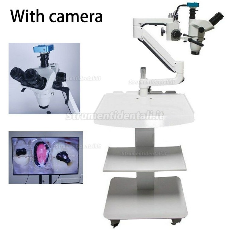 Microscopio operatorio per terapia canalare dentale con fotocamera e 5w lampada led