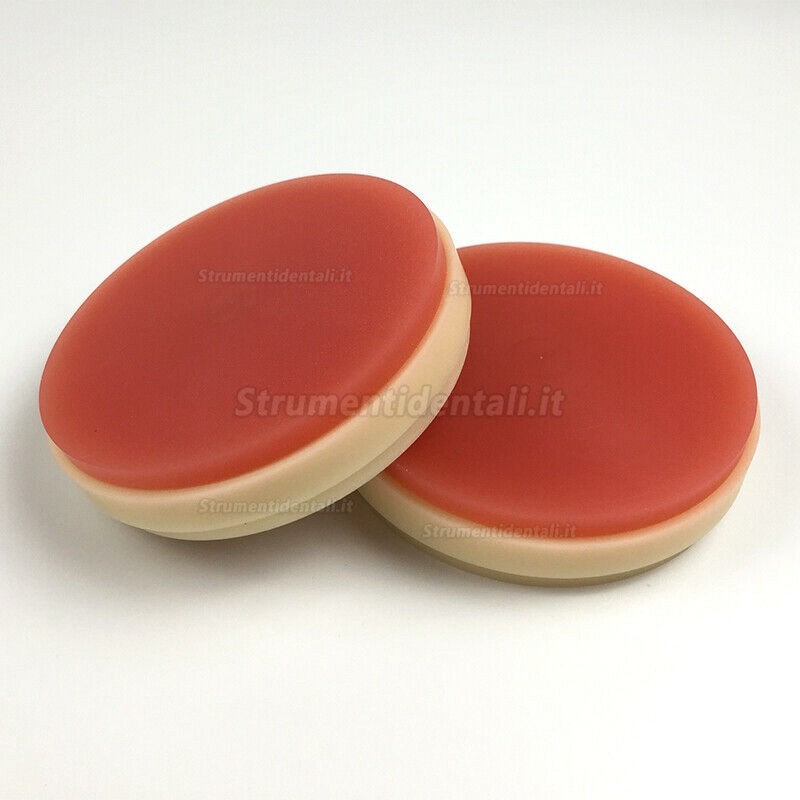 5 pezzi dischi pmma OD98*25mm per laboratorio odontotecnico (bicolore A2 + rosa)