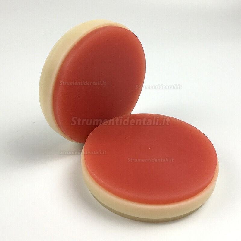 5 pezzi dischi pmma OD98*25mm per laboratorio odontotecnico (bicolore A2 + rosa)