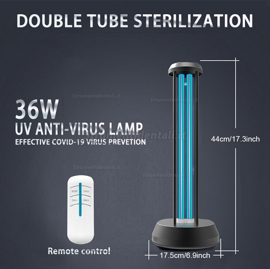 Luce per disinfezione UV-C, Lampada germicida UV Portatile con Controllo a Distanza del Terzo ingranaggio con Telecomando a ozono