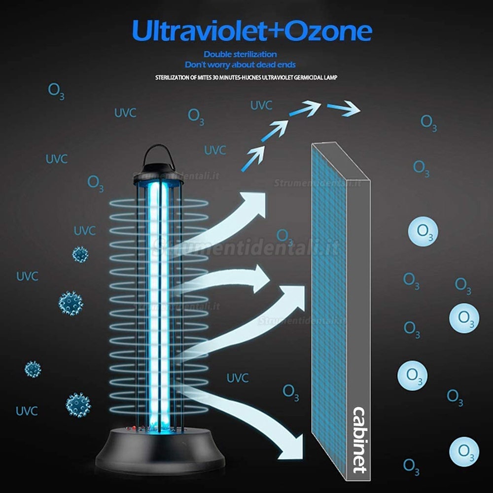 Luce per disinfezione UV-C, Lampada germicida UV Portatile con Controllo a Distanza del Terzo ingranaggio con Telecomando a ozono