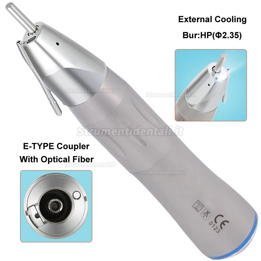 Manipolo dritto in fibra ottica dentale Westcode (tipo E, alimentazione idrica esterna)