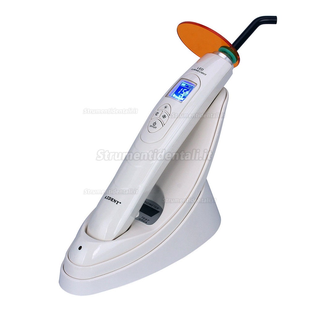 lampada LED di Polimerizzazione Dentaria della Cura della Resina senza Filo con Indicatore LED con il metro 2000mw/cm2 lampada LED di Polimerizzazione Dentaria della Cura della Resina senza Filo con Indicatore LED con il metro 2000mw/cm2