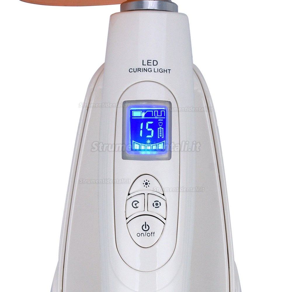 lampada LED di Polimerizzazione Dentaria della Cura della Resina senza Filo con Indicatore LED con il metro 2000mw/cm2 lampada LED di Polimerizzazione Dentaria della Cura della Resina senza Filo con Indicatore LED con il metro 2000mw/cm2