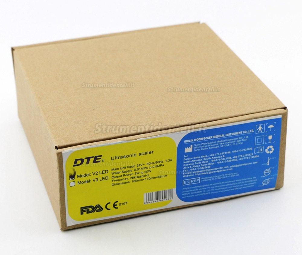 Woodpecker DTE V2 LED Piezo Ultrasonico del Ablatore Originale per Sedia Dentaria Woodpecker DTE V2 LED Piezo Ultrasonico del Ablatore Originale per Sedia Dentaria
