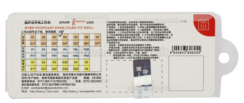 Woodpecker® G4 Piezo Inserti Compatibile EMS & UDS 5pz