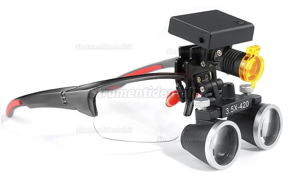 Occhialini binoculari dentali YUYO DY-117 3.5X + Faro LED senza fili 3W DY-010 Occhialini binoculari dentali YUYO DY-117 3.5X + Faro LED senza fili 3W DY-010