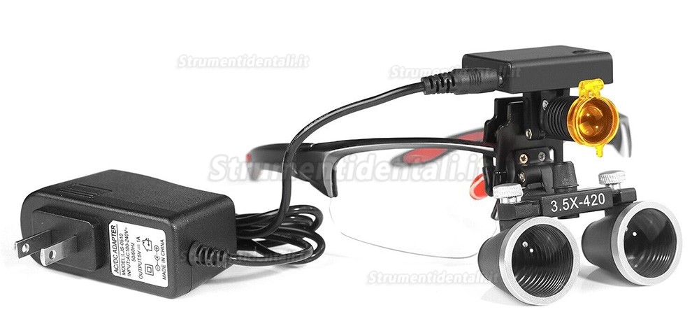 Occhialini binoculari dentali YUYO DY-117 3.5X + Faro LED senza fili 3W DY-010 Occhialini binoculari dentali YUYO DY-117 3.5X + Faro LED senza fili 3W DY-010