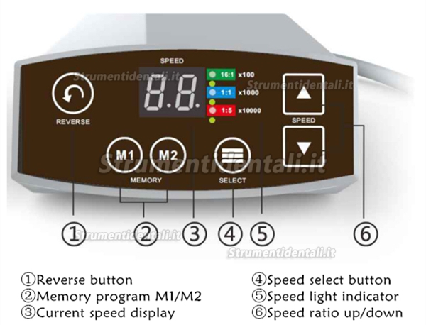 YUSENDENT® C-Puma Micromotore con la luce la sua scopa