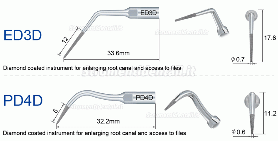 5Pz Refine® Inserti piezo per endodonzia E3D E4D E5D E10D E11D E12D E14D E15D compatibile con Woodpecker EMS