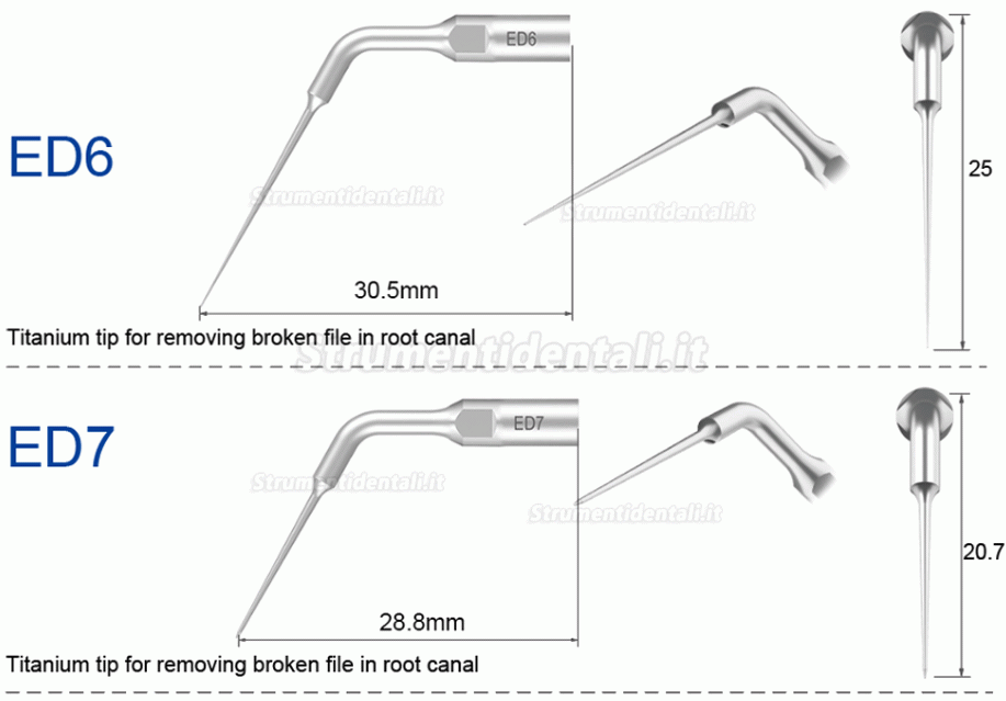 5Pz Refine® Inserti piezo per endodonzia E3D E4D E5D E10D E11D E12D E14D E15D compatibile con Woodpecker EMS