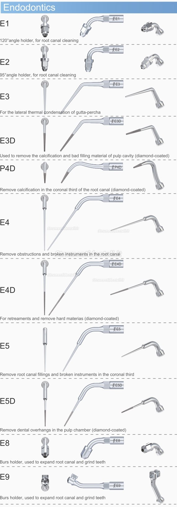 5PZ Woodpecker® E1 Inserti Endo Holder File 120° EMS Compatibil